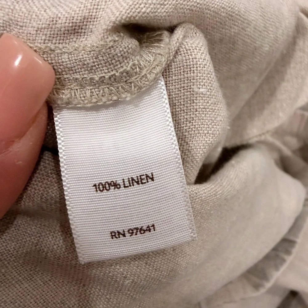 J. Jill 100% Linen Pull-On Pants | Neutral Oatmeal Beige | Size M